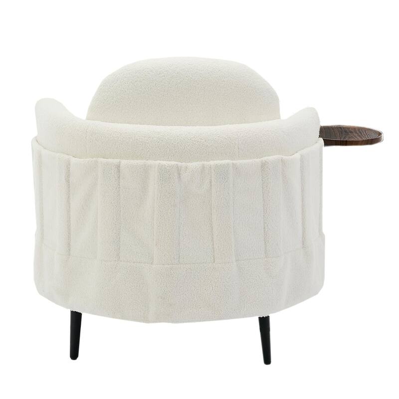 42" Modern Velvet Fabric Accent Chair with Ottoman Set