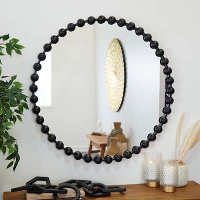 CosmoLiving by Cosmopolitan Metal Wall Mirror with Beaded Detailing