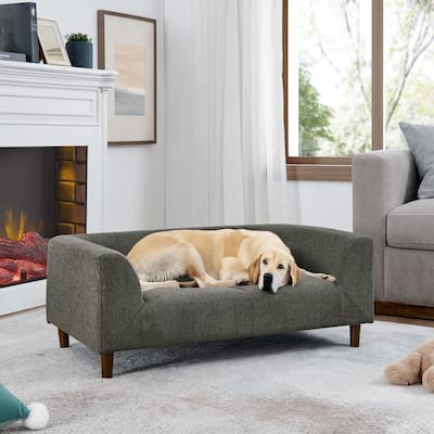 Pet Sofa With Backrest And Armrests, Rectangular Pet Sofa Suitable For Medium And Large Dogs, Soft Cushion Comfortable Dog Sofa