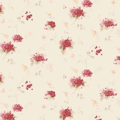 Roosevelt Hortensia Trail 20.5 In X 33 Ft Washable Wallpaper