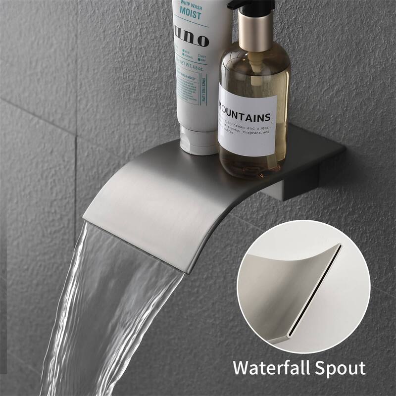 Tub Shower Faucet With Rough-in Valve Wall Mounted Shower System With Tub Spout Modern 8 Inch Rainfall Shower Head Kit Set