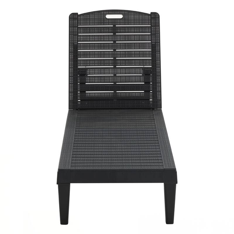 2-Piece Outdoor Chaise Lounges Resin Pool Lounge Chairs Outdoor Chaise Lounge Chair Set with Adjustable Backrest