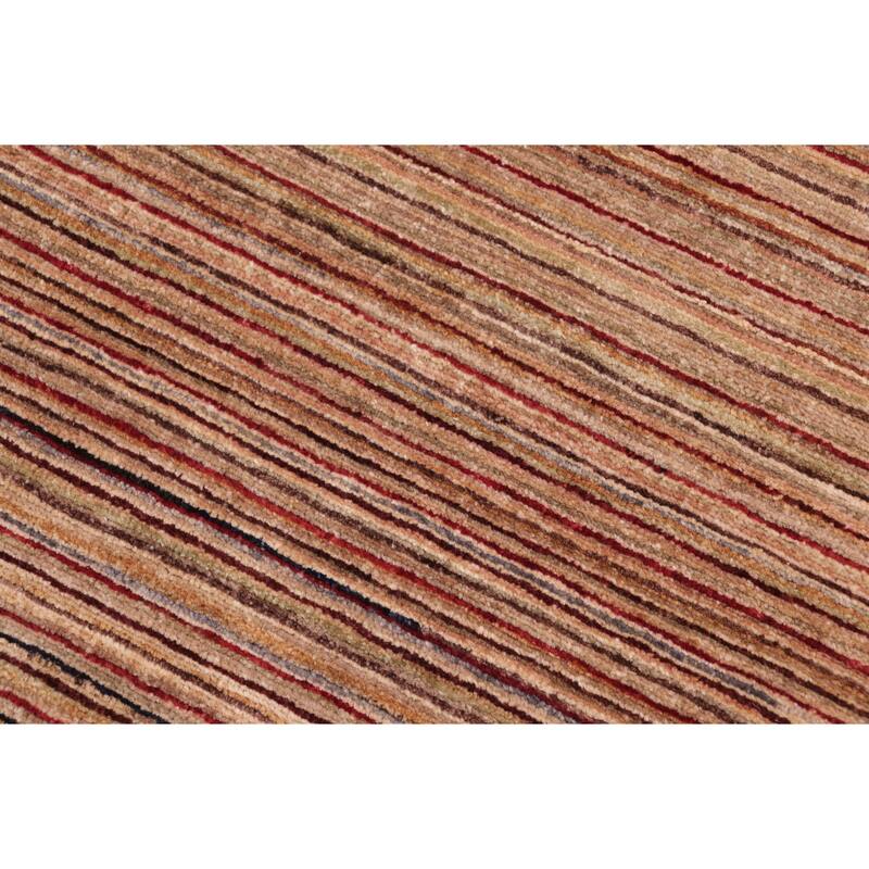 Modern Minimalist Gabbeh Hand Knotted Wool Area Rug