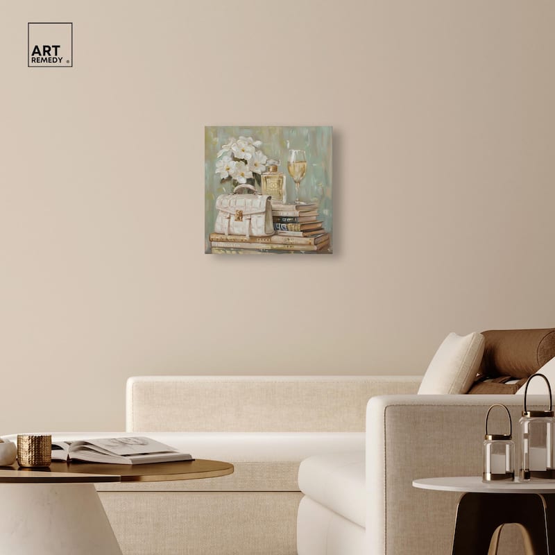 Sage Green Glam Canvas by Art Remedy, Gallery Wrapped
