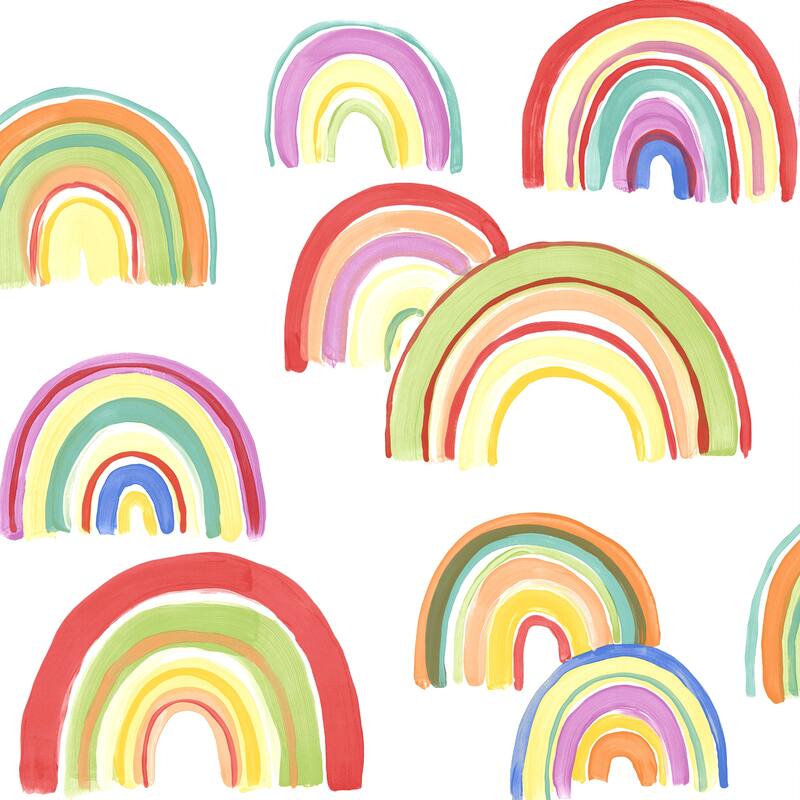 Over the Rainbow Multicolor Wallpaper