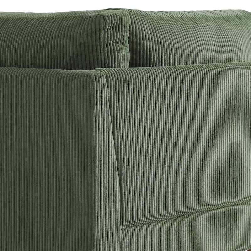 Jannae 112.12'' Upholstered Corduroy Sofa