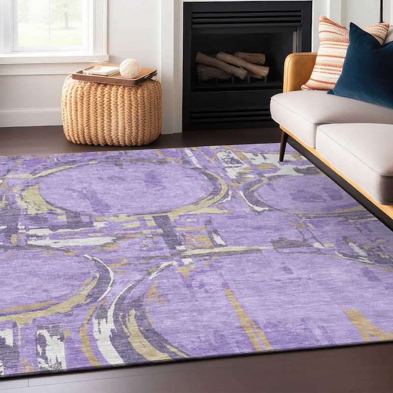 Machine Washable Indoor/ Outdoor Chantille Contemporary Rug
