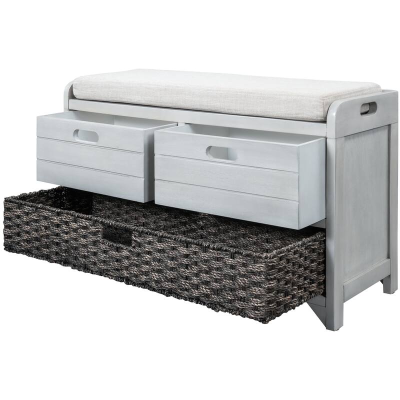 Storage Bench Entryway Bench Shoe Bench with Cushion