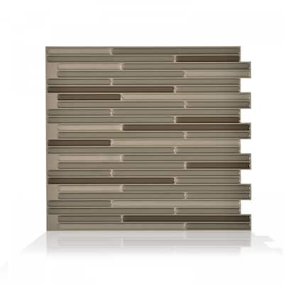 Smart Tiles Self-Adhesive Wall Tiles - Loft Maronne - 4 Sheets of 10.20 in. x 9.10 in. Peel and Stick