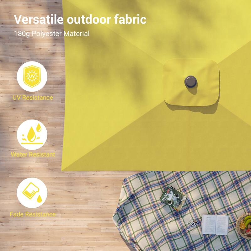 BONOSUKI 6x9FT Patio Market Umbrellas Table Umbrella with Tilt Button