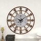 preview thumbnail 10 of 16, Metal 36-inch Fleur-de-lis Decorative Clock