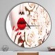 preview thumbnail 1 of 8, Designart 'Fashion Sexy Woman with Flowers' Oversized Fashion Wall CLock