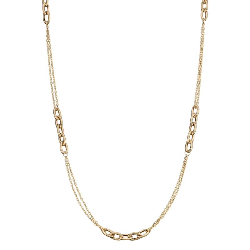 Fremada 10k Yellow Gold 5-Oval Fancy Link Station Necklace - Yellow