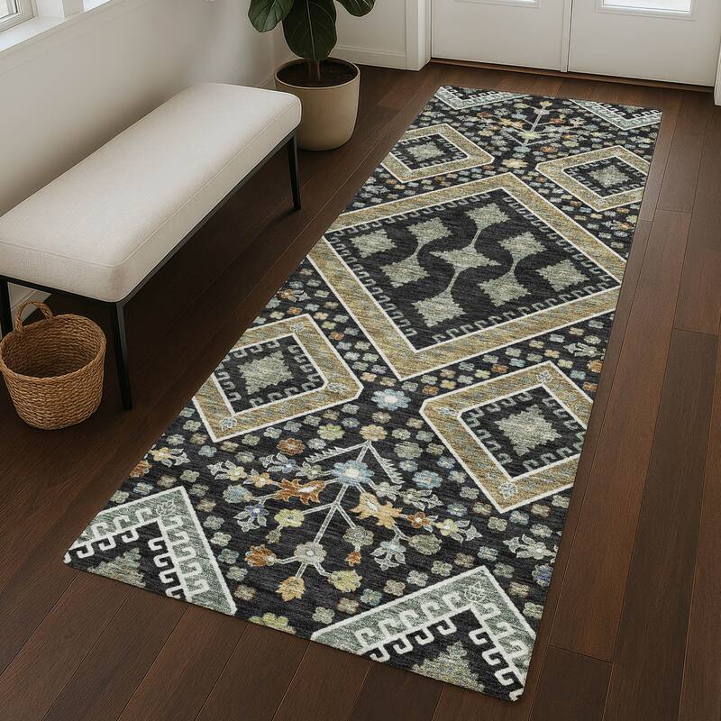 Machine Washable Indoor/ Outdoor Boho Milli Chantille Rug