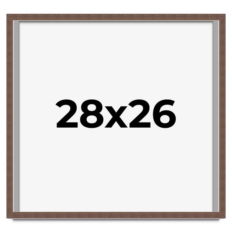 28x26 Shadow Box Frame Brown | 1.125 inches Deep Real Wood Rustic