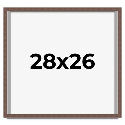 28x26 Shadow Box Frame Brown | 1.125 inches Deep Real Wood Rustic