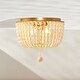 preview thumbnail 4 of 8, SAFAVIEH Lighting Fidelma Boho Beaded 2-light LED Flush Mount - 13" W x 13" D x 12" H