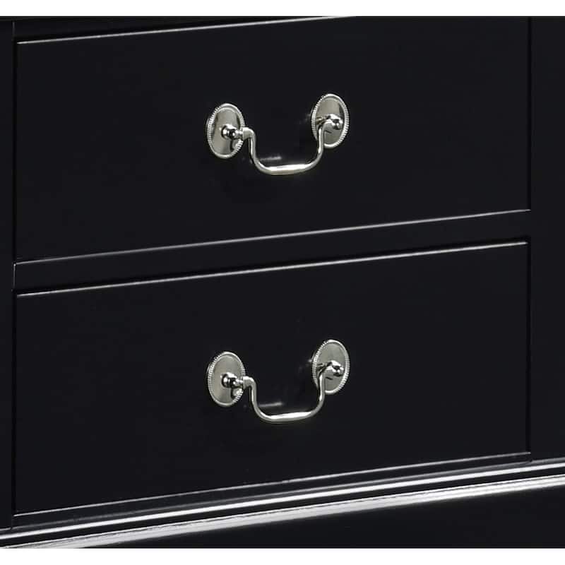 Classic Louis Philippe Style 1pc Nightstand of Drawers Traditional Design Bedroom Furniture - Black