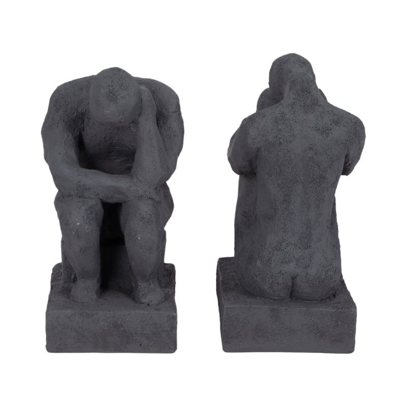 Decorative Abstract Human Figurine Bookends - Set of 2, 7"
