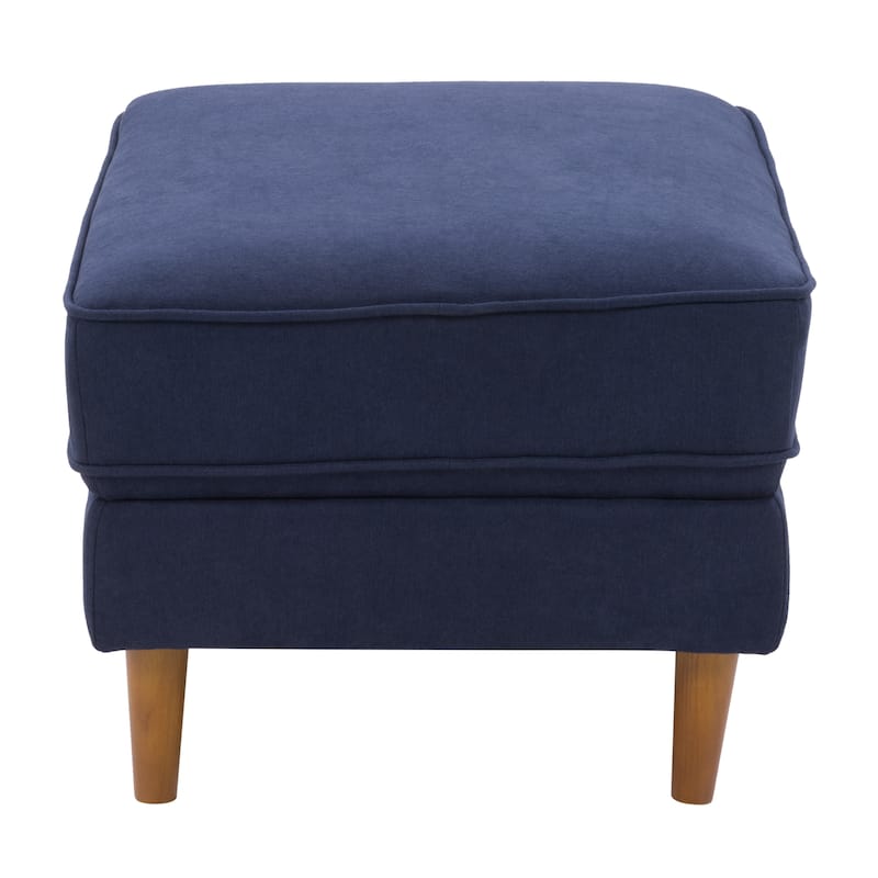 Mulberry Upholstered Mid-Century Modern Ottoman