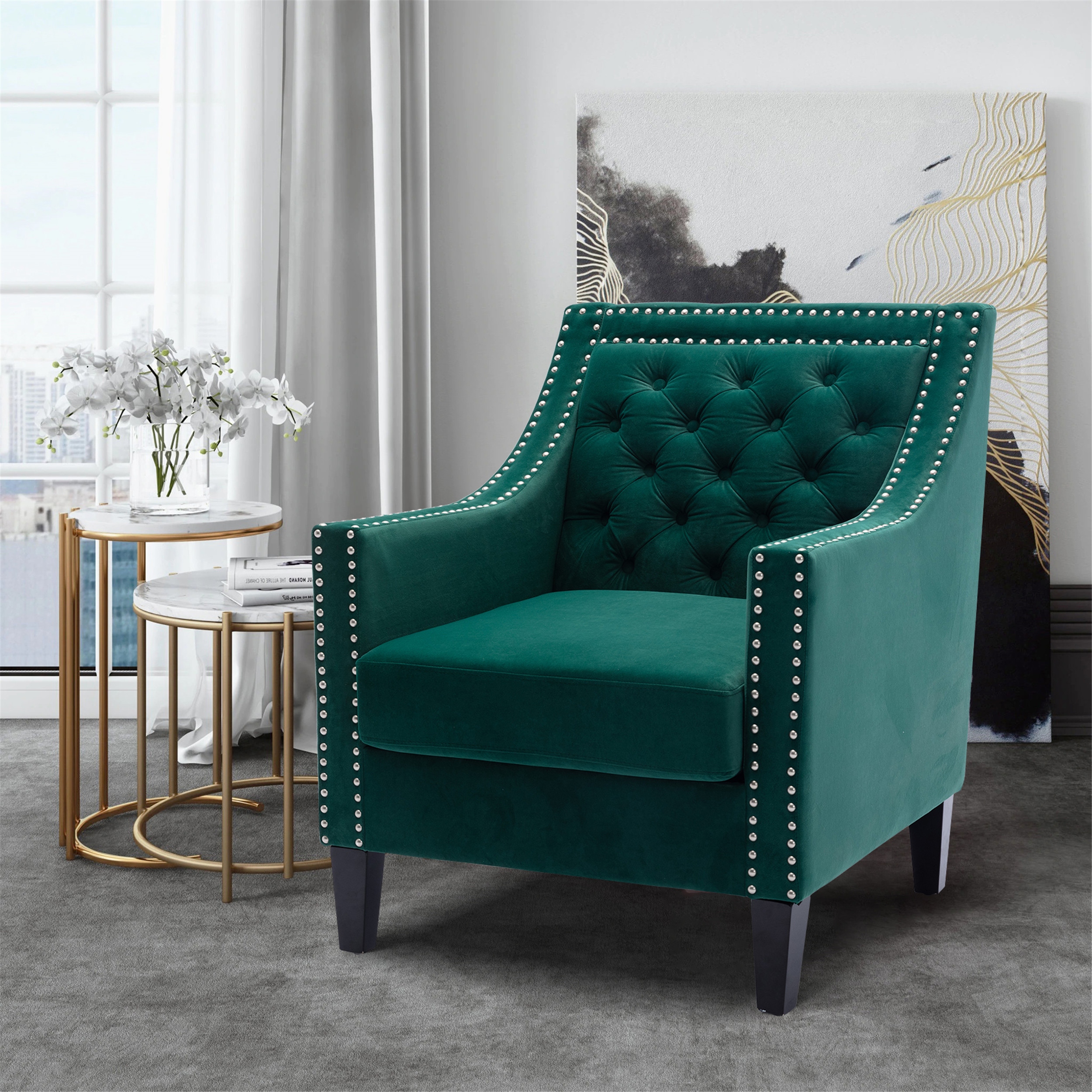 Tufted nailhead accent new arrivals chair