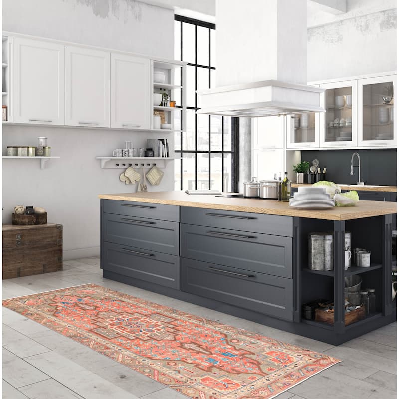 ECARPETGALLERY Hand-knotted Antalya Vintage Red Wool Rug - 3'8 x 8'7