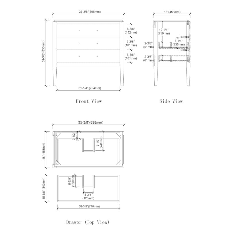 Ayer 36" Single Bathroom Vanity Set - 18D x 36W x 33H