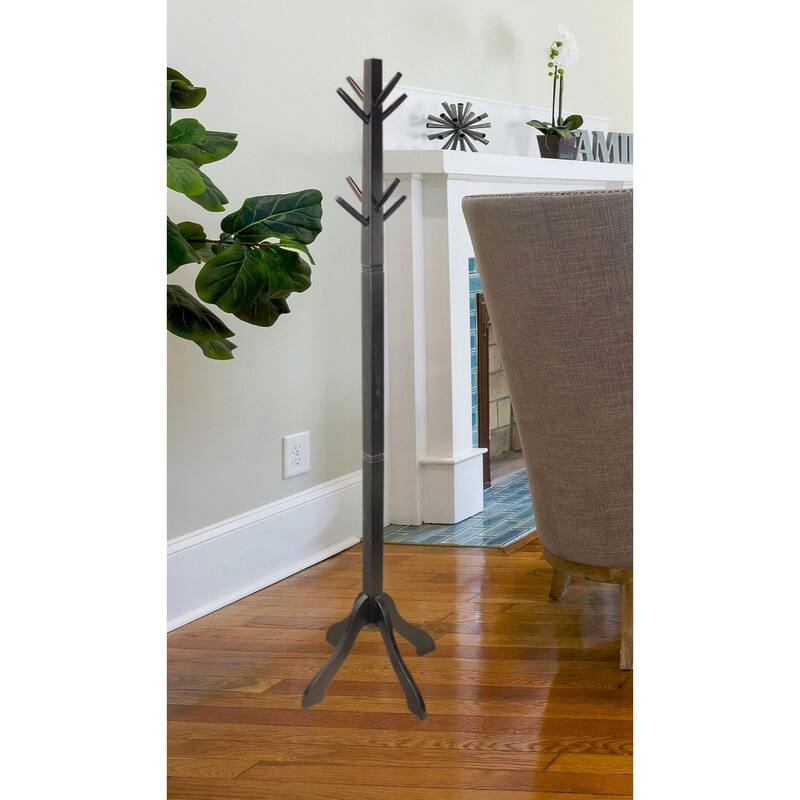 Porch & Den Holly Hill Solid Acacia Hall Tree