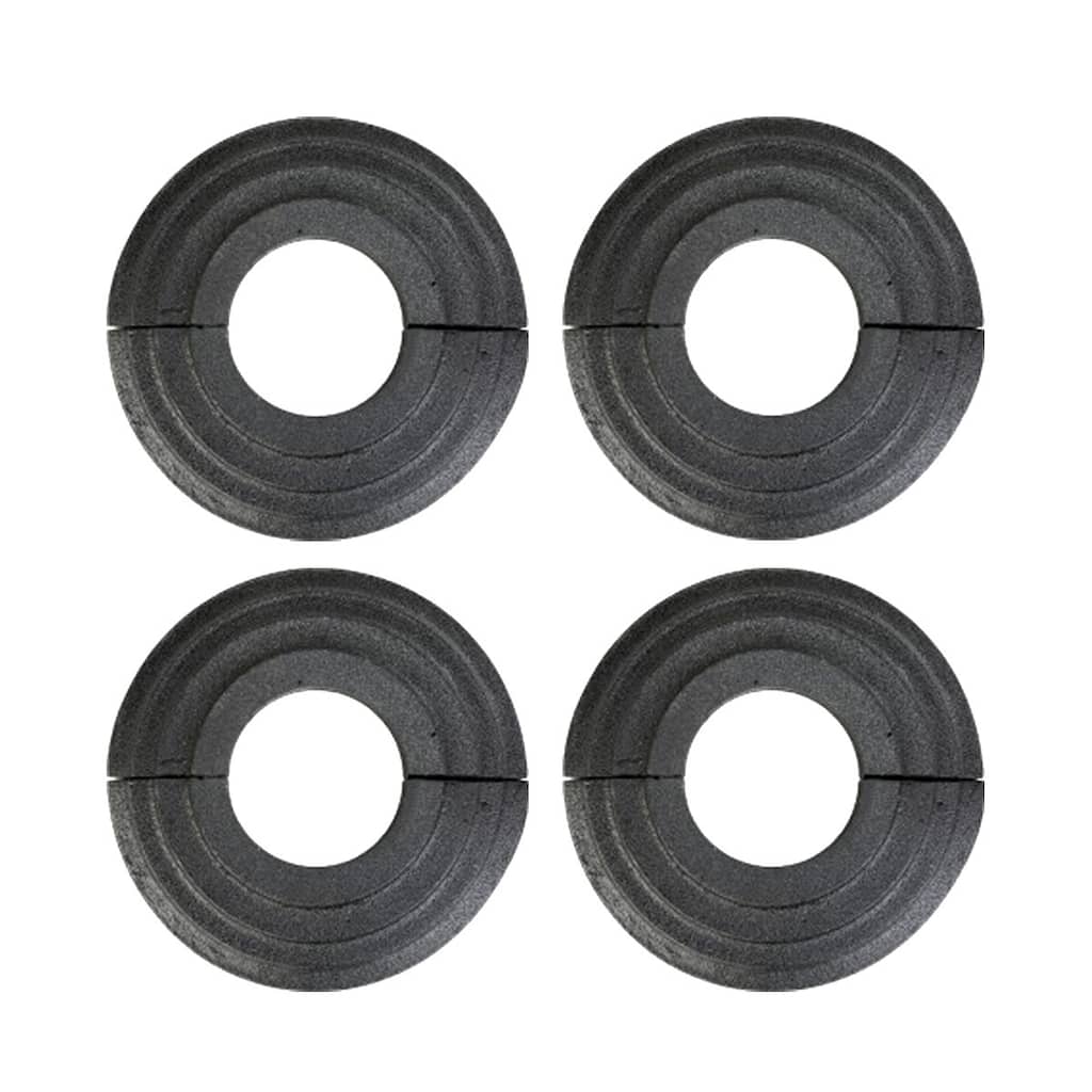 Black Radiator Flanges Aluminum Escutcheon Ring Plate Easy Snap On Decorative Plate 1.25 ID 3 OD IPS Rust Resistant (Set of 4)