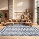 preview thumbnail 3 of 18, SAFAVIEH Tulum Marte Rustic Moroccan Boho Tribal Distressed Rug - Navy/Ivory - 6'7" Square