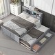 preview thumbnail 17 of 25, Full Size Platform Bed with Storage Headboard, USB, Twin Size Trundle and 3 Drawers Bunk Storage Bed for Kids Teens Adults