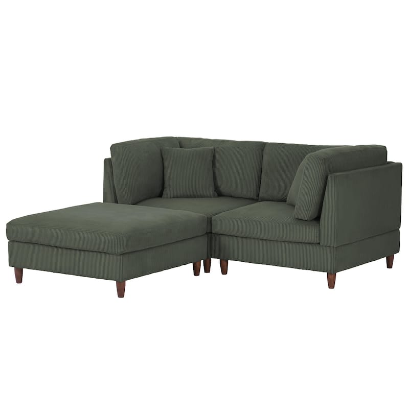 Modern Oversized Modular Corduroy Sectional Sofa Set