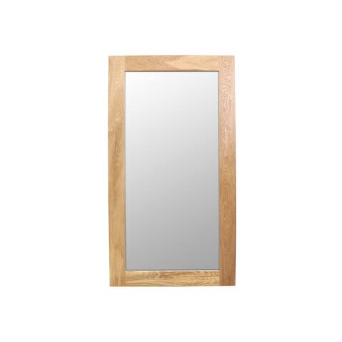 Glass Warehouse Rectangular 44" x 24" Wide-Framed Oak Wood Mirror - 44" x 24"
