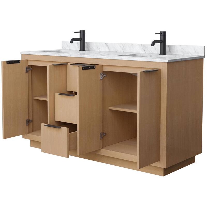Wyndham Collection Maroni 60" Free Standing Double Basin Vanity Set