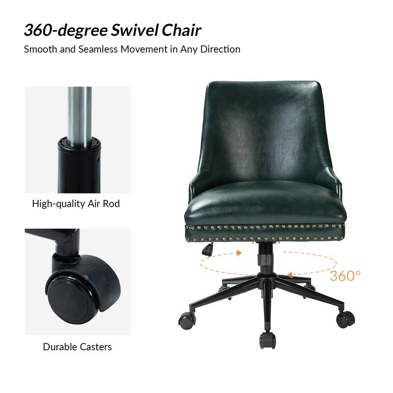 Sonia Modern Faux Leather Task Chair with Height-adjustable by HULALA HOME