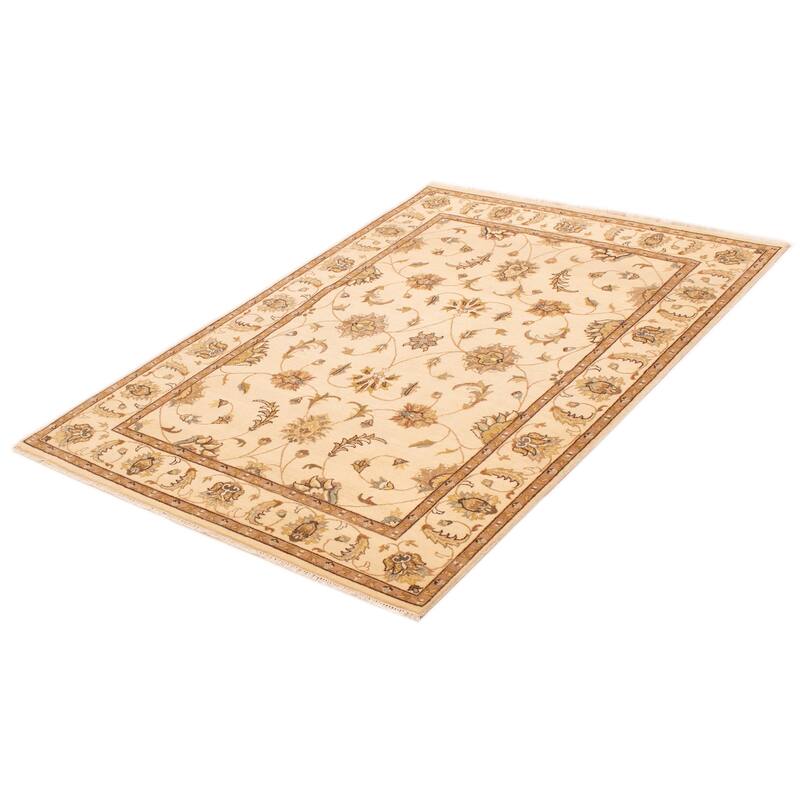ECARPETGALLERY Hand-knotted Jamshidpour Cream Wool Rug - 5'6 x 8'0