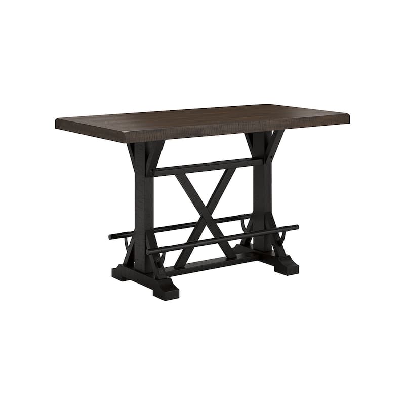 Signature Design by Ashley Valebeck Black/Brown Rectangular Dining Counter Table - 30"W x 60"D x 36"H