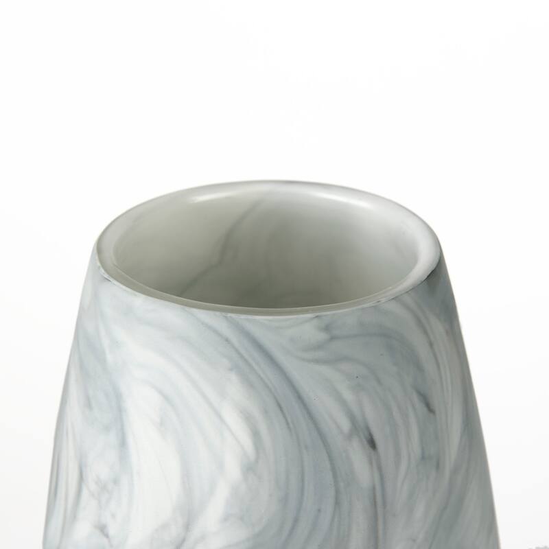 Volta II Tall White / Gray Abstract Pattern Glass Vase