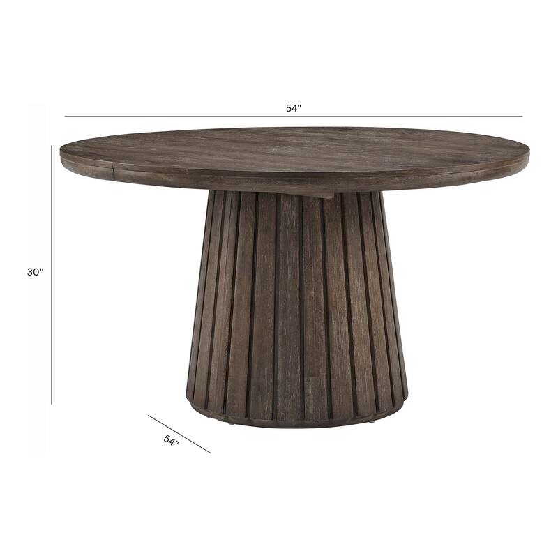 Magnussen Home Kavanaugh Weathered Kona Brown Extendable Round Dining Table - 54''W x 54''D x 30''H