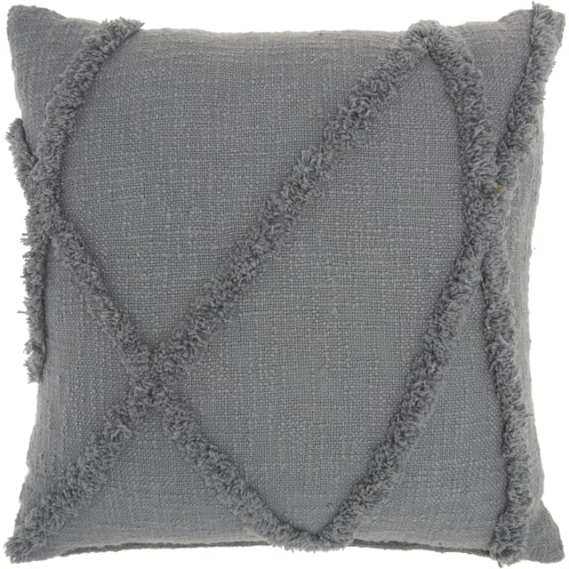 Mina Victory Distressed Diamond Boho Throw Pillow - 18" x 18" - Grey