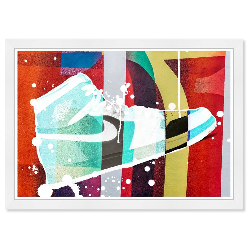 Wynwood Studio Prints Fashion and Glam Vibrant Graffiti Sneaker Red and Modern & Contemporary Wall Art Canvas Print