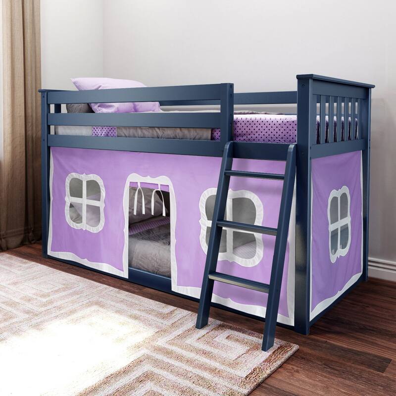 Max and Lily Twin over Twin Low Bunk with Curtains