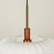 preview thumbnail 7 of 8, Modern Farmhouse 1-Light Ribbed Stretch Fabric Drum Pendant Light for Kitchen Island Bedroom Entryway - 15" D
