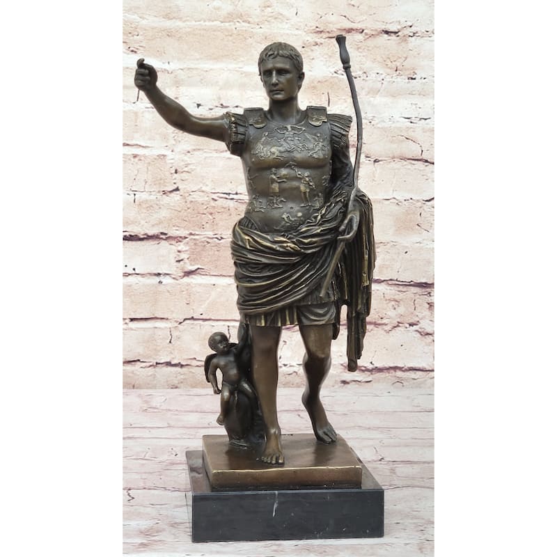 Augustus Of Prima Porta - Bronze Sculpture Roman Statue Replica Octavian Caesar