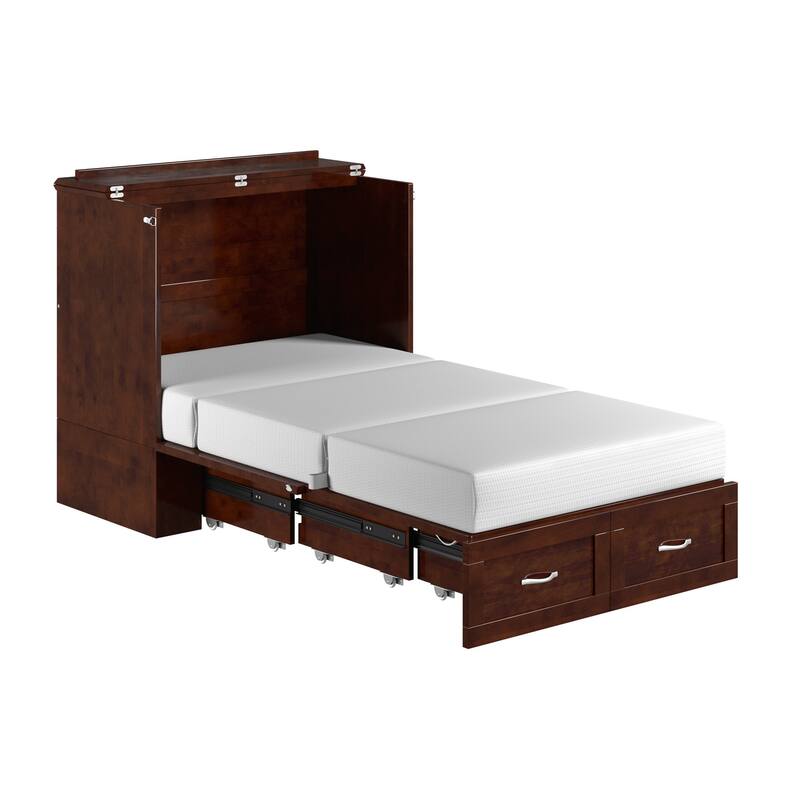Hamilton Murphy Bed Chest with Storage Drawer and Built-In Charger
