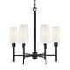 preview thumbnail 1 of 7, Hinkley Lighting 46455 Fenwick 6 Light 28" Wide Chandelier Black