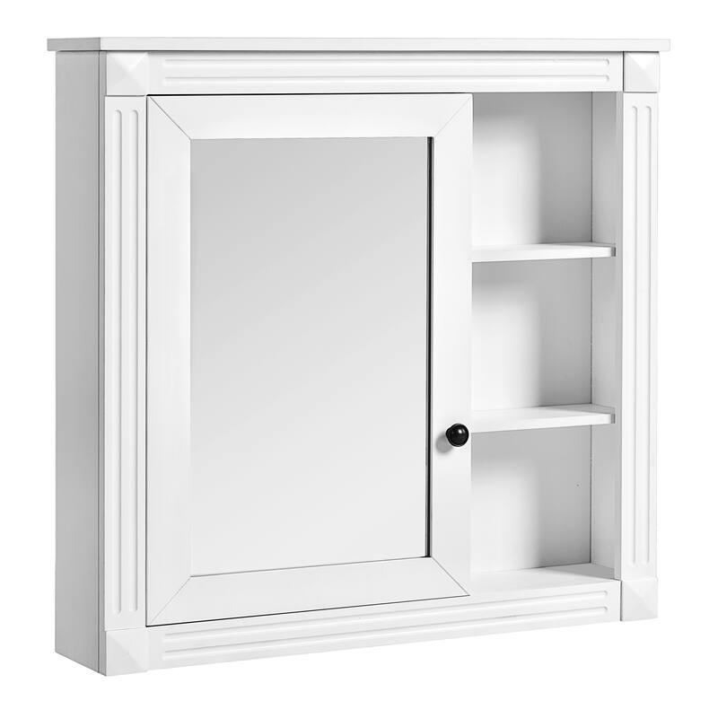 Medicine Cabinet with Mirror, Bathroom Wall Cabinet with Open Shelves & Mirror Door, Multifunctional Hang Storage Cabinet