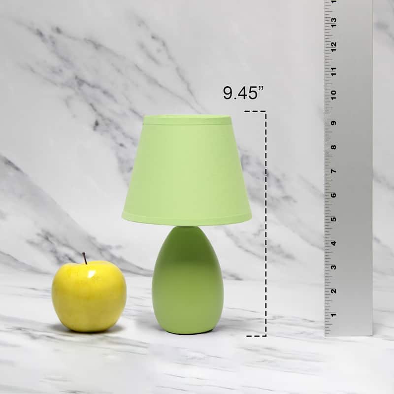 9.45" Petite Oblong Lamp 2 Pack Set w Matching Fabric Shade