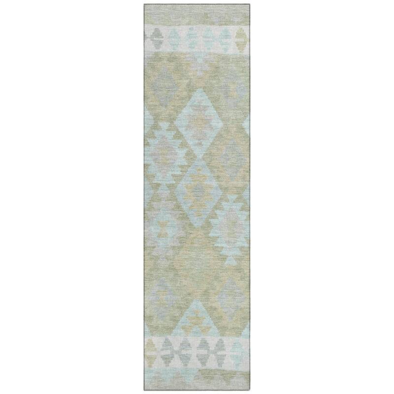 Machine Washable Indoor/ Outdoor Boho Global Chantille Rug