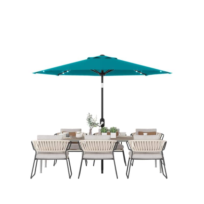 Coromose 10 Ft Patio Umbrella with Solar Lights, with 40 LED Lights